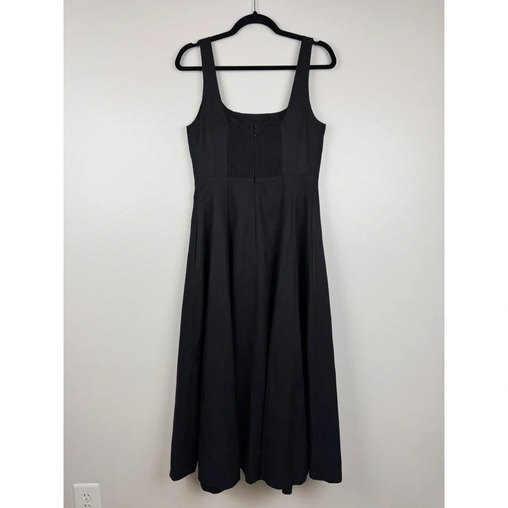 Madewell Seamed Squareneck Fitted Midi Dress Black Size 8/M NWT - Picture 7 of 11